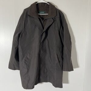 Lauren Ralph Lauren Men's Dark Brown Water Repellent Zip Trench Coat Size 40R‎